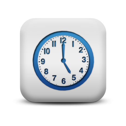 116892 matte blue and white square icon business clock3