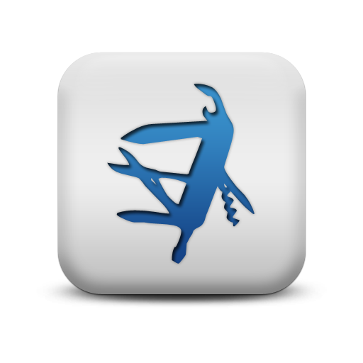 117067 matte blue and white square icon business tool army knife sc44